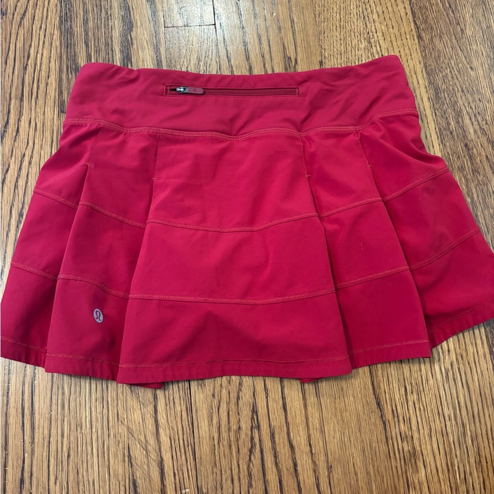 Lululemon Athletica Red Pleated Mini Skirt
